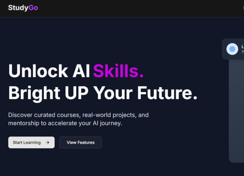 ai studygo - Frontend(React.js), Backend(FAST API), AI(Own Model)